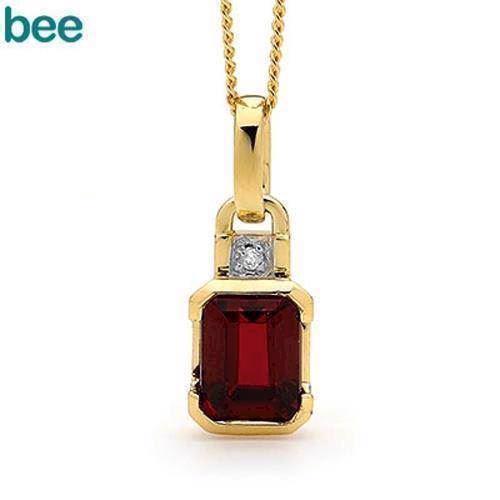 Image of Bee Jewelry Ruby and Diamond 9 kt guld collier blank, model 64659-CR